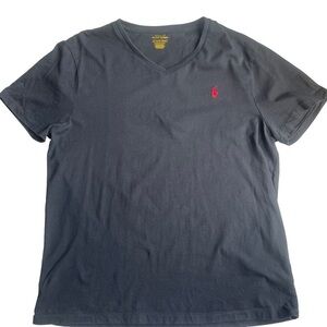 Polo Ralph Lauren Men's Size XL Custom Slim Fit V Neck Black T-Shirt